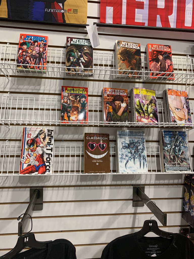 Adventureland Store's manga wall (japanese type comic books) including the popular: "My Hero Academia" and "One Punch Man" in Blackwood, NJ. November 2, 2020, Photo/ Julia Riffle.